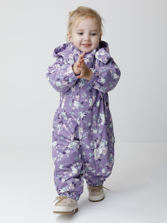 

Утепленный комбинезон на демисезон для малышка для девочек CROCKID, ВК 60085/н/73 Ал, цвет - фиолетовый, Утепленный комбинезон на демисезон для малышка