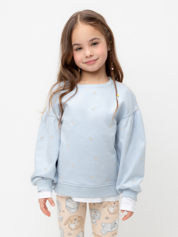 

Джемпер для девочек CROCKID, КР 302710, цвет - голубой, Джемпер