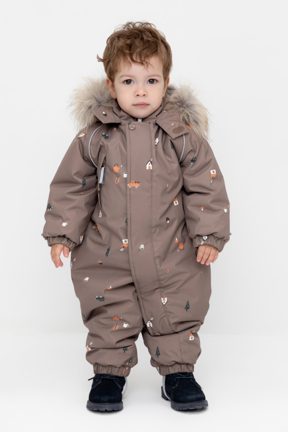 

Комбинезон ясельный с утеплителем нового поколения для мальчиков CROCKID, ВК 60116/н/8 ГР, цвет - коричневый, Комбинезон ясельный с утеплителем нового поколения