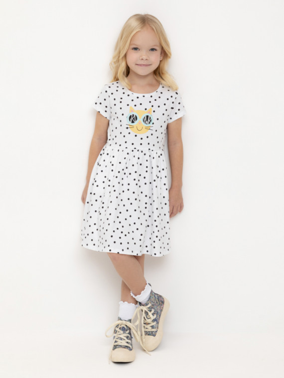 

Платье для девочек CROCKID, КР 5754, цвет - белый, Платье