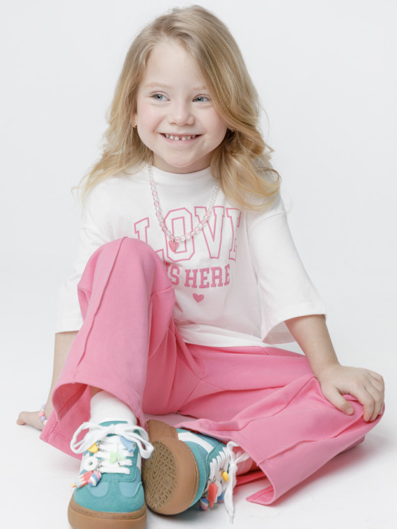 

Брюки для девочек CROCKID, КР 400901, цвет - розовый, Брюки