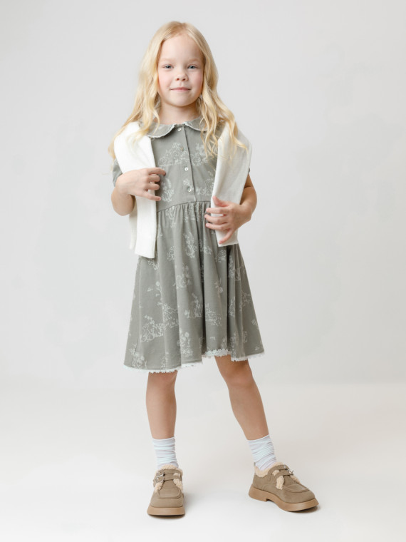 

Платье для девочек CROCKID, КР 5932, цвет - зеленый, Платье