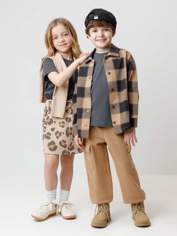 

Футболка для мальчиков CROCKID, К 302125, цвет - темно-серый, Футболка