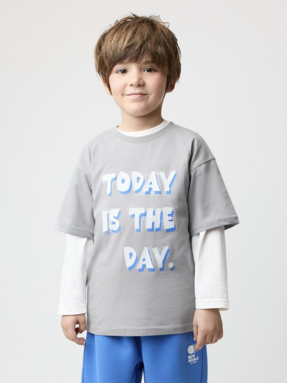 

Футболка для мальчиков CROCKID, КР 303024, цвет - серый, Футболка