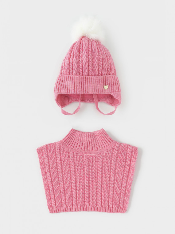 

Комплект вязаный для девочек CROCKID, КВ 22013/ш, цвет - розовый, Комплект вязаный