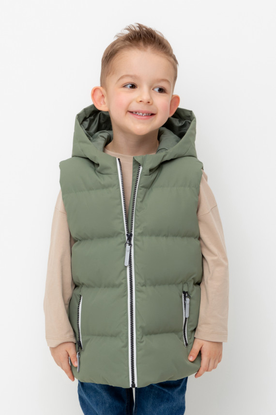 

Жилет с капюшоном для мальчика для мальчиков CROCKID, ВК 35018/4 ГР (), цвет - хаки, Жилет с капюшоном для мальчика