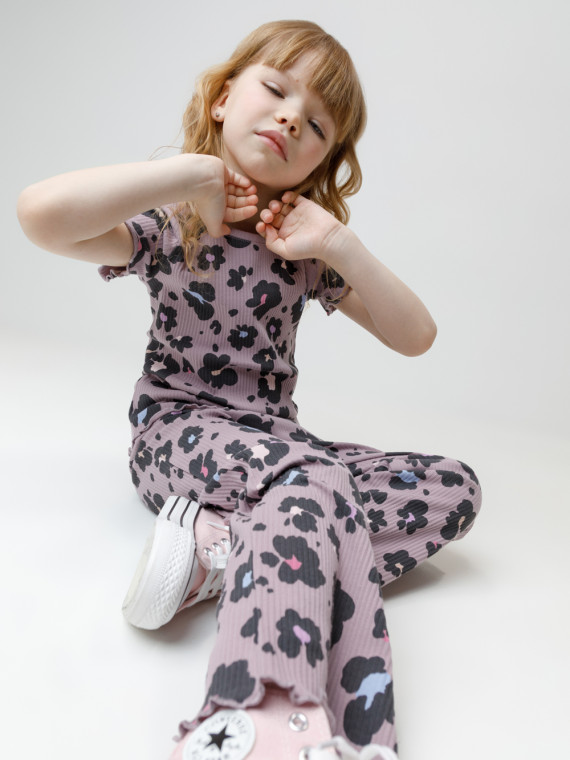 

Футболка для девочек CROCKID, КР 302814, цвет - фиолетовый, Футболка