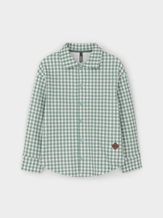 

Рубашка на кнопках для мальчика для мальчиков CROCKID, КР 302567-1, цвет - зеленый, Рубашка на кнопках для мальчика