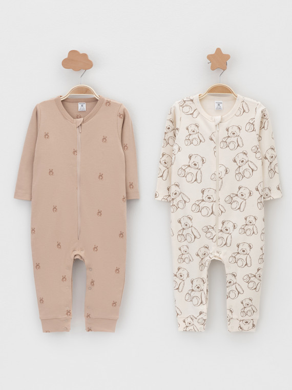 

Комбинезон для новорожденных CROCKID, К 6522-2уп, цвет - бежевый, Комбинезон