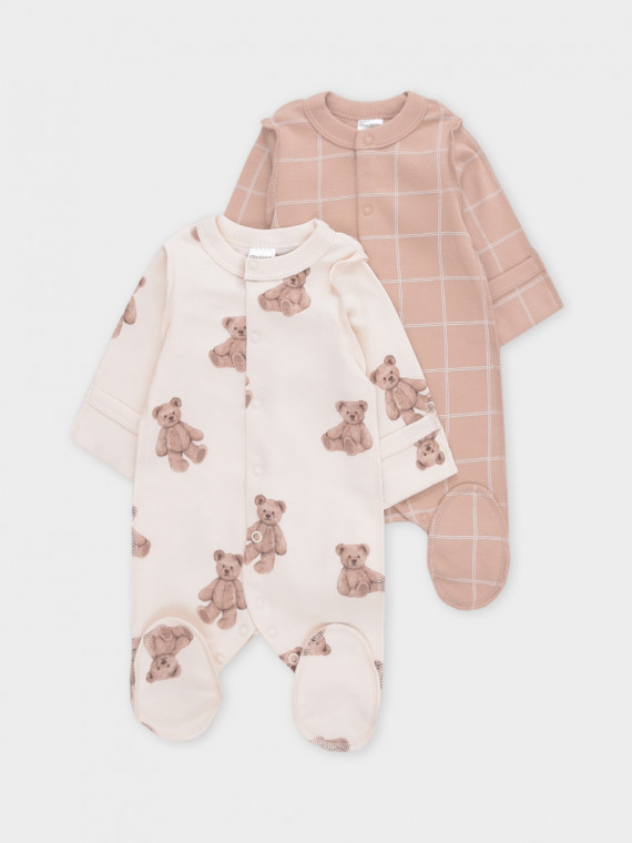 

Комбинезон для новорожденных CROCKID, К 6541-2уп, цвет - сахар, Комбинезон