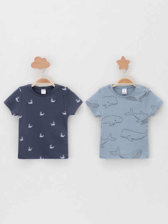 

Футболка для новорожденных CROCKID, К 301156-2уп, цвет - синий, Футболка