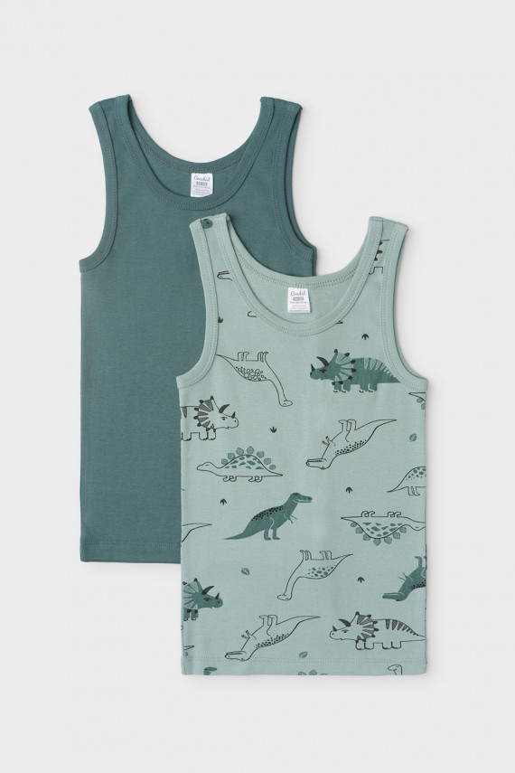 Майка для мальчика в упаковке 2 шт для мальчиков CROCKID К 1182-2уп цвет - зеленый 639₽