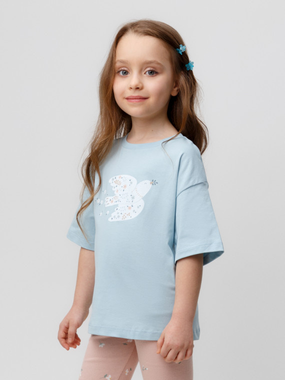 

Футболка для девочек CROCKID, КР 301987, цвет - голубой, Футболка