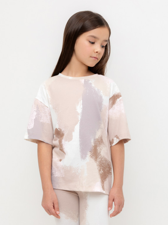 Футболка для девочек CROCKID КР 302031 цвет - бежевый 449₽