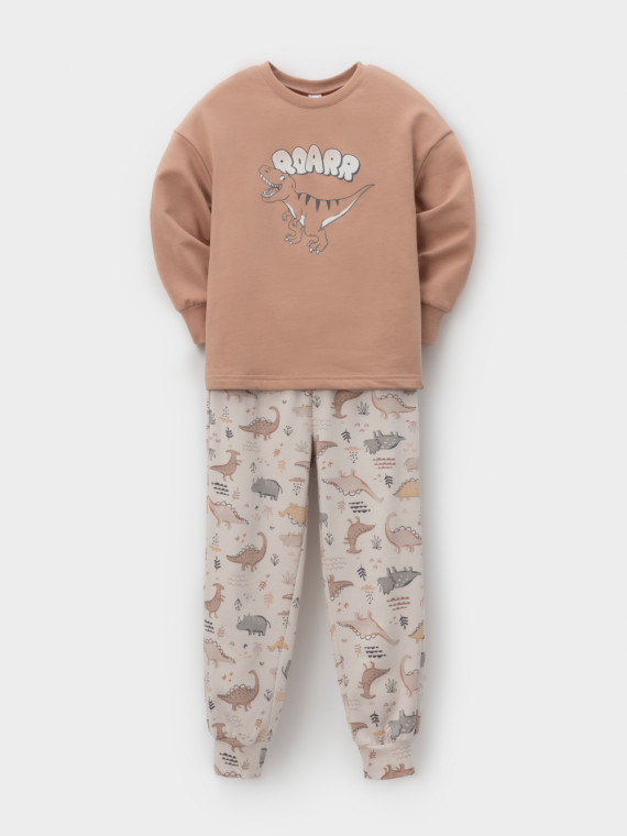 Пижама для мальчиков CROCKID К 1567 цвет - коричневый 1359₽