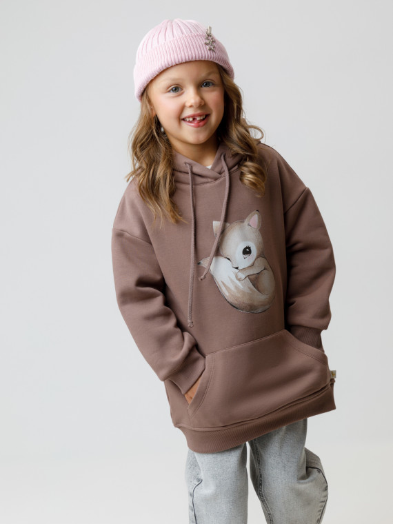 

Худи для девочек CROCKID, КР 302165, цвет - кофейный, Худи