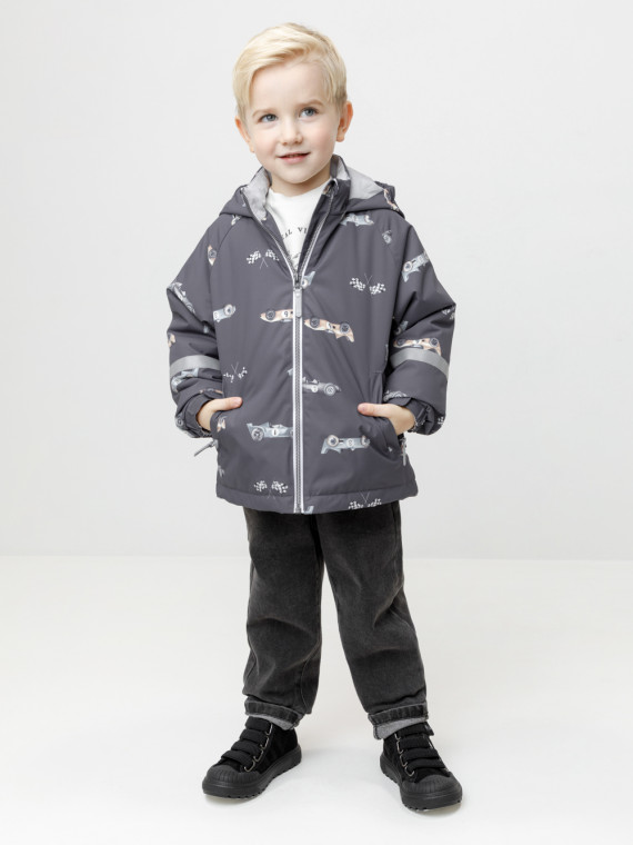 Демисезонная куртка для мальчика с утеплителем для мальчиков CROCKID ВК 30161н2 ГР цвет - темно-серый 3199₽