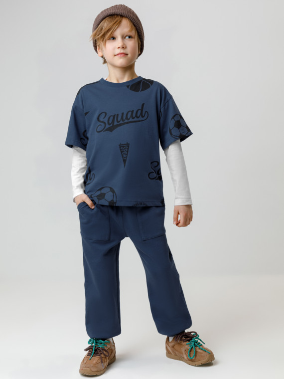 

Брюки для мальчиков CROCKID, КР 400836, цвет - синий, Брюки