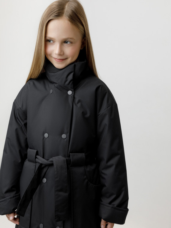 

Пальто для девочек CROCKID, ВК 32192/1 ГР, цвет - черный, Пальто