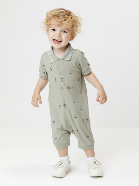 Полукомбинезон для мальчиков CROCKID КР 6564 цвет - зеленый 1199₽