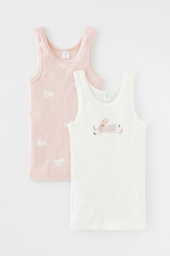 

Майка для девочки в упаковке 2 шт для девочек CROCKID, К 1181-2уп, цвет - светло-розовый, Майка для девочки в упаковке 2 шт