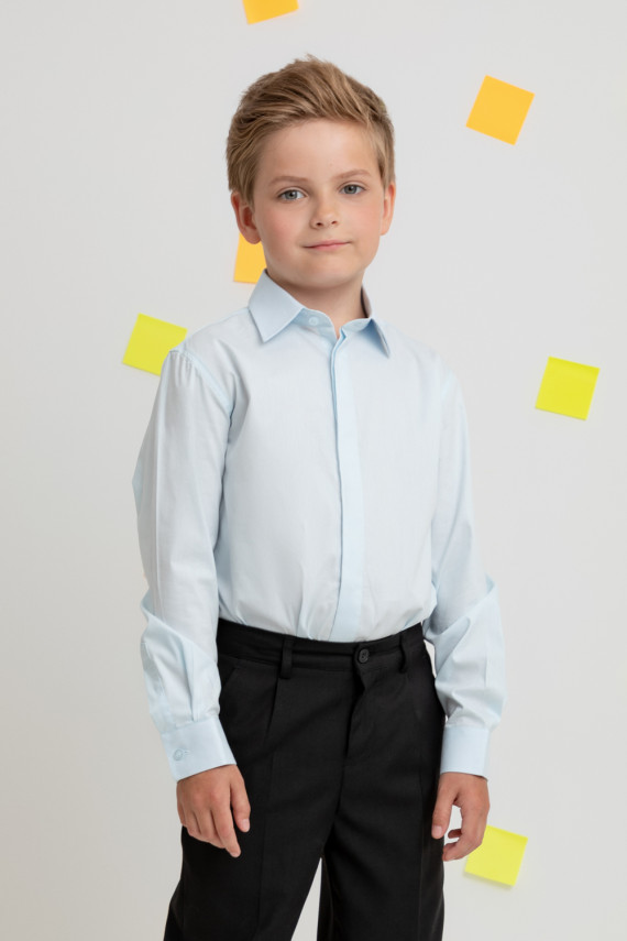 

Сорочка с длинными рукавами для мальчика для мальчиков CROCKID, ТК 39031, цвет - голубой, Сорочка с длинными рукавами для мальчика