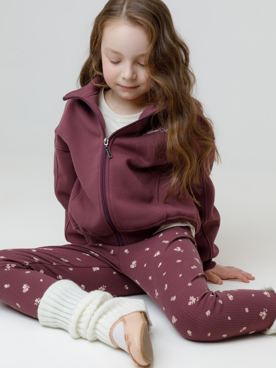 Лосины в рубчик для девочки для девочек CROCKID КР 400874 цвет - бордовый 719₽