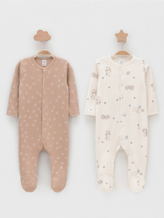 

Комбинезон для новорожденных CROCKID, К 6541-2уп, цвет - бежевый, Комбинезон