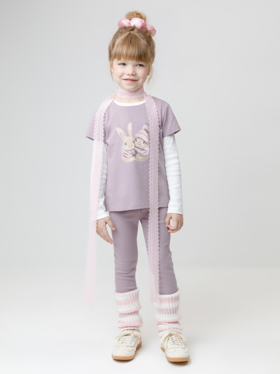 Лосины в рубчик для девочки для девочек CROCKID КР 400085 цвет - розовый 719₽