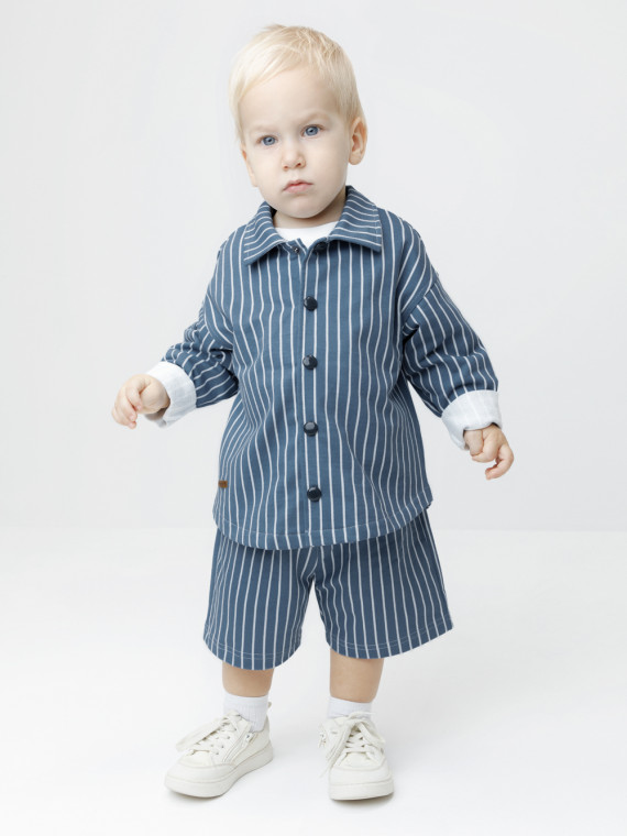 

Шорты из натурального хлопка для мальчика для мальчиков CROCKID, КР 400946, цвет - синий, Шорты из натурального хлопка для мальчика