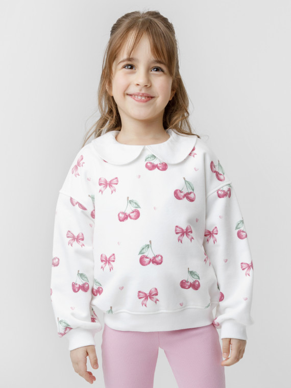 Свитшот для девочки для девочек CROCKID КР 302961 цвет - сахар 1499₽