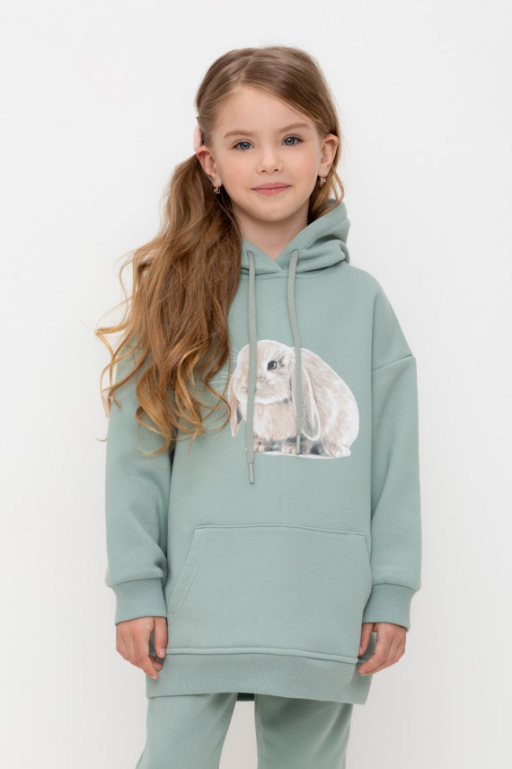 

Худи с капюшоном для девочки для девочек CROCKID, КР 302165, цвет - минт, Худи с капюшоном для девочки