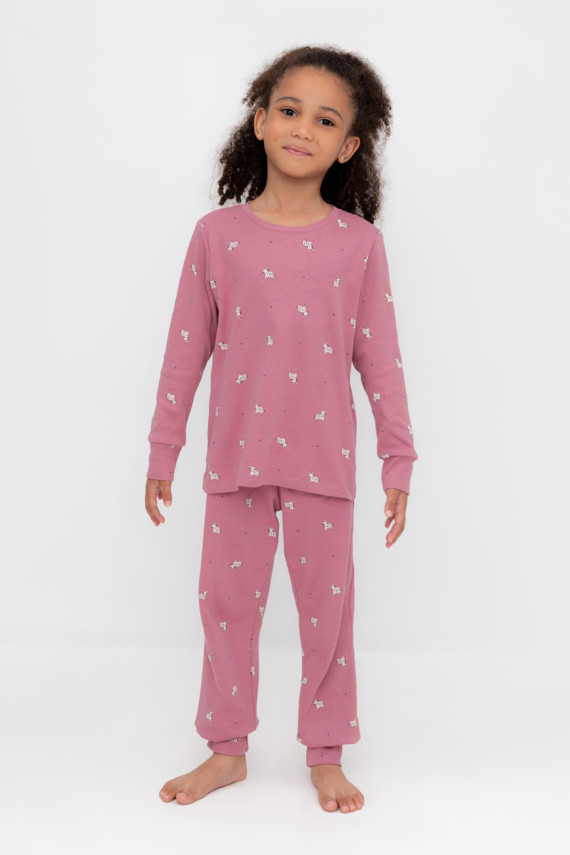 

Пижама для девочек CROCKID, К 1552, цвет - розовый, Пижама