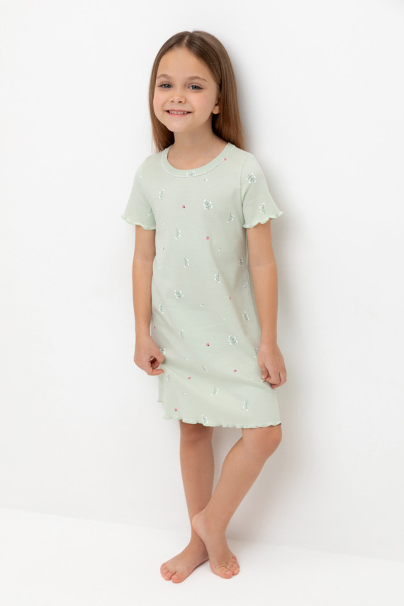 

Ночная сорочка для девочек CROCKID, К 1180, цвет - зеленый, Ночная сорочка