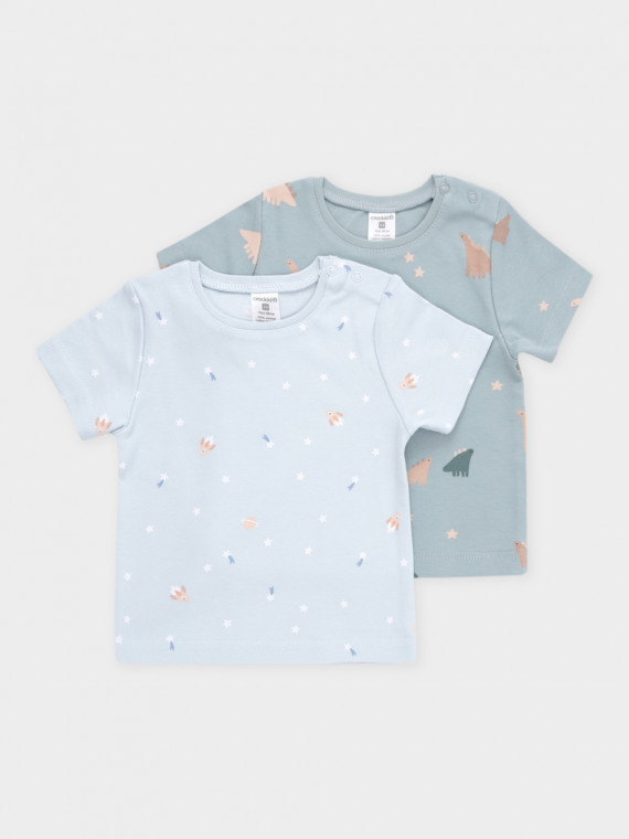 

Футболка для новорожденных CROCKID, К 301156-2уп, цвет - голубой, Футболка