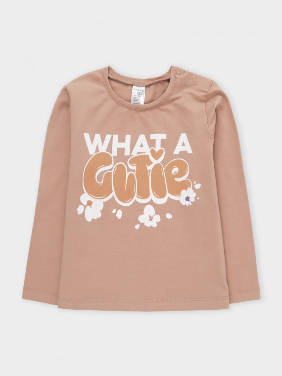 Лонгслив из гладкого эластичного трикотажа для девочки для девочек CROCKID КП 302831 цвет - бежевый 999₽