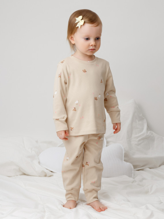 

Пижама для девочек CROCKID, К 1552, цвет - бежевый, Пижама