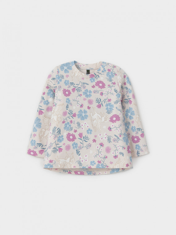 

Лонгслив из натурального хлопка для девочки для девочек CROCKID, КР 302990, цвет - светло-бежевый, Лонгслив из натурального хлопка для девочки