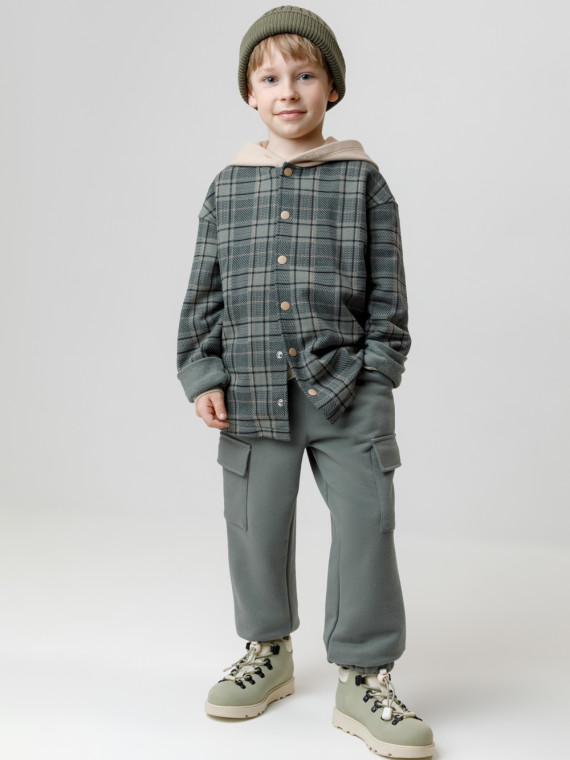 

Брюки для мальчиков CROCKID, КР 400829, цвет - зеленый, Брюки