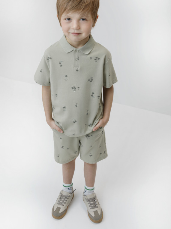 

Шорты из натурального хлопка для мальчика для мальчиков CROCKID, КР 400952, цвет - зеленый, Шорты из натурального хлопка для мальчика