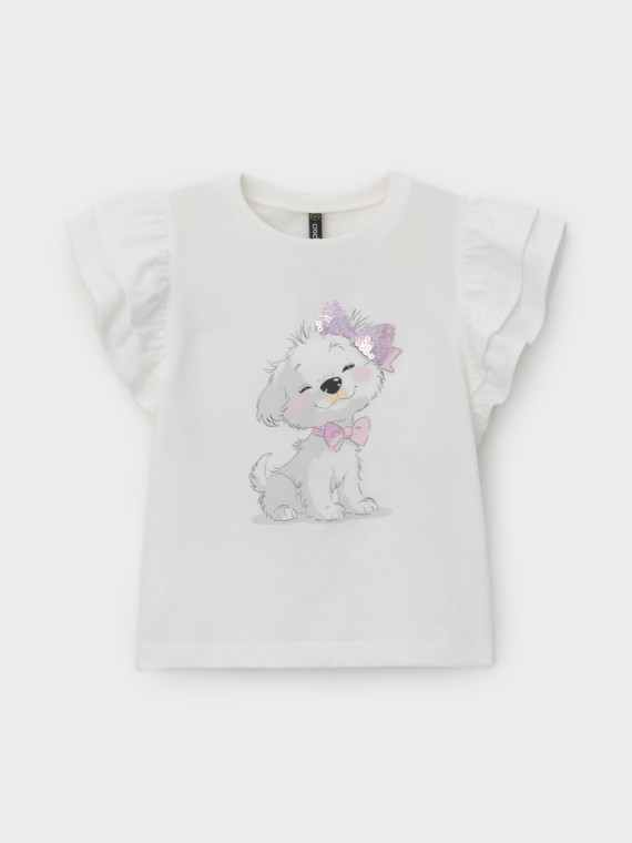 

Футболка для девочек CROCKID, КР 302708-1, цвет - сахар, Футболка