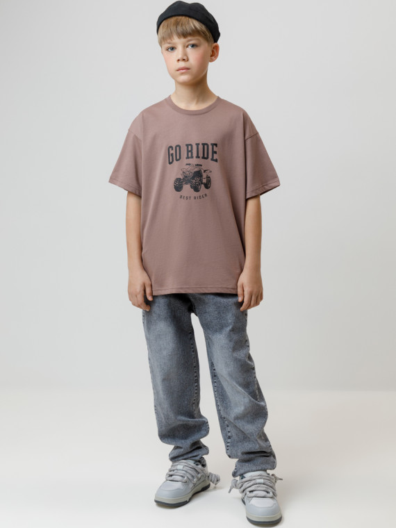 

Футболка для мальчиков CROCKID, КР 302917, цвет - коричневый, Футболка