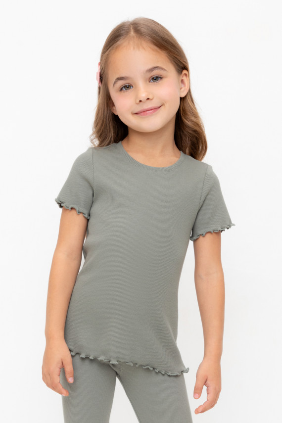 

Футболка для девочек CROCKID, КР 301989-1, цвет - зеленый, Футболка