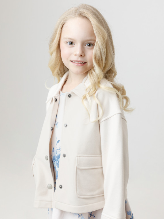 

Рубашка для девочек CROCKID, КР 302996, цвет - светло-бежевый, Рубашка