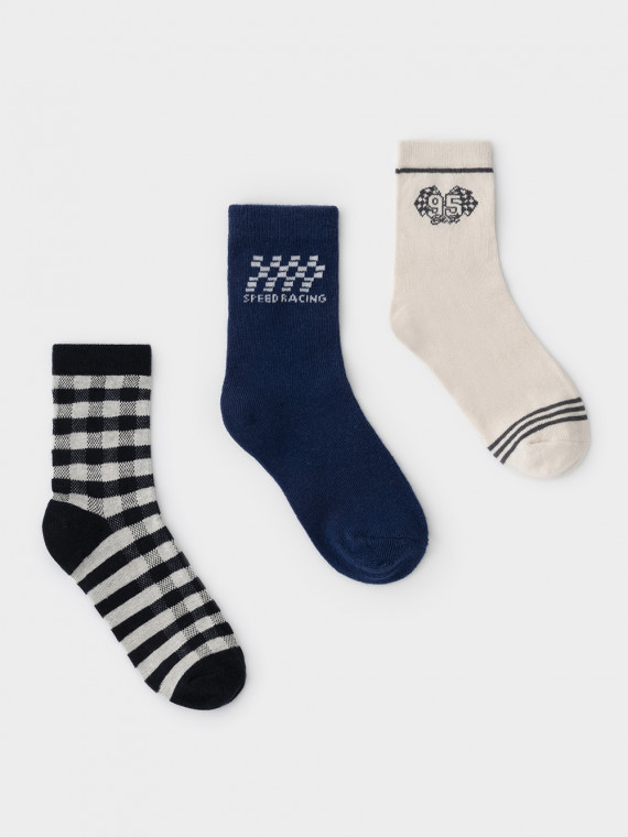 

Носки для мальчика, в комплекте 3 пары для мальчиков CROCKID, К 9621-3/15 ФВ, цвет - синий, Носки для мальчика, в комплекте 3 пары