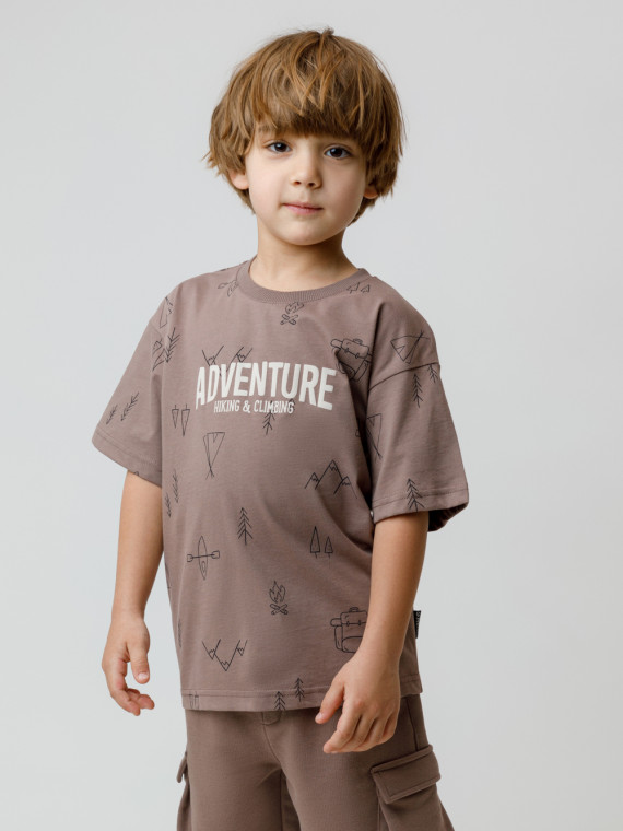 Футболка для мальчиков CROCKID КР 302781 цвет - коричневый 599₽