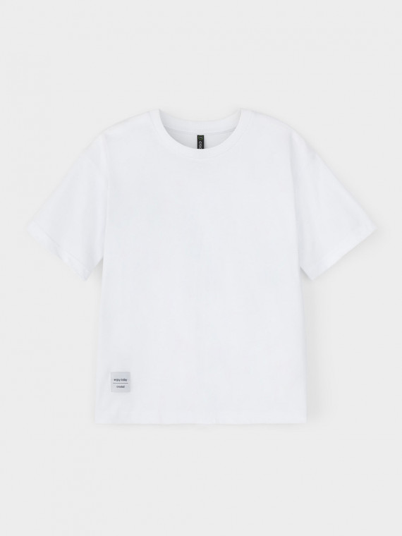 

Футболка для мальчиков CROCKID, КР 302401-1, цвет - белый, Футболка