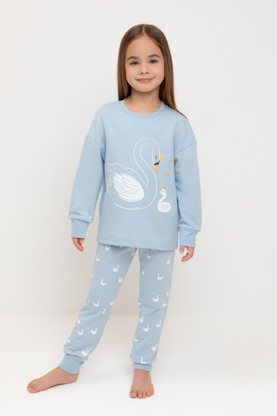 

Пижама для девочек CROCKID, К 1567, цвет - голубой, Пижама