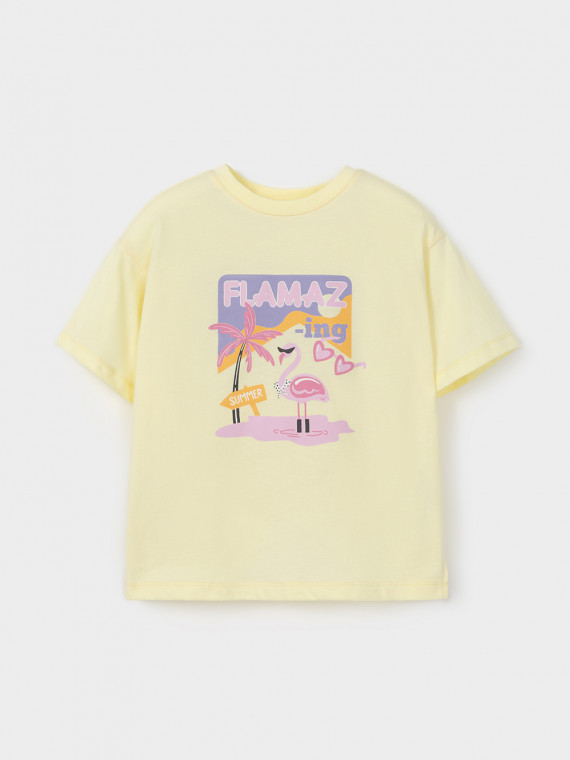 

Футболка для девочек CROCKID, КР 302938, цвет - желтый, Футболка