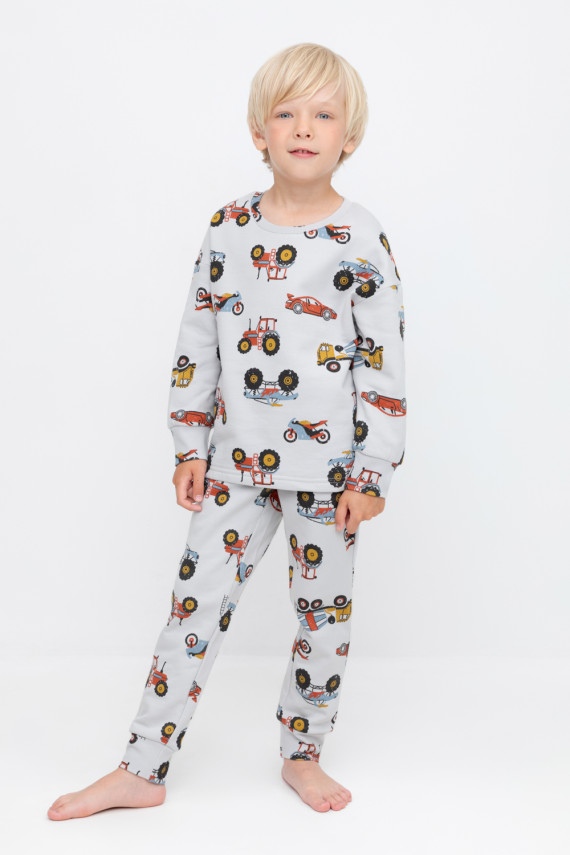 

Пижама для мальчиков CROCKID, К 1587, цвет - светло-серый5, Пижама